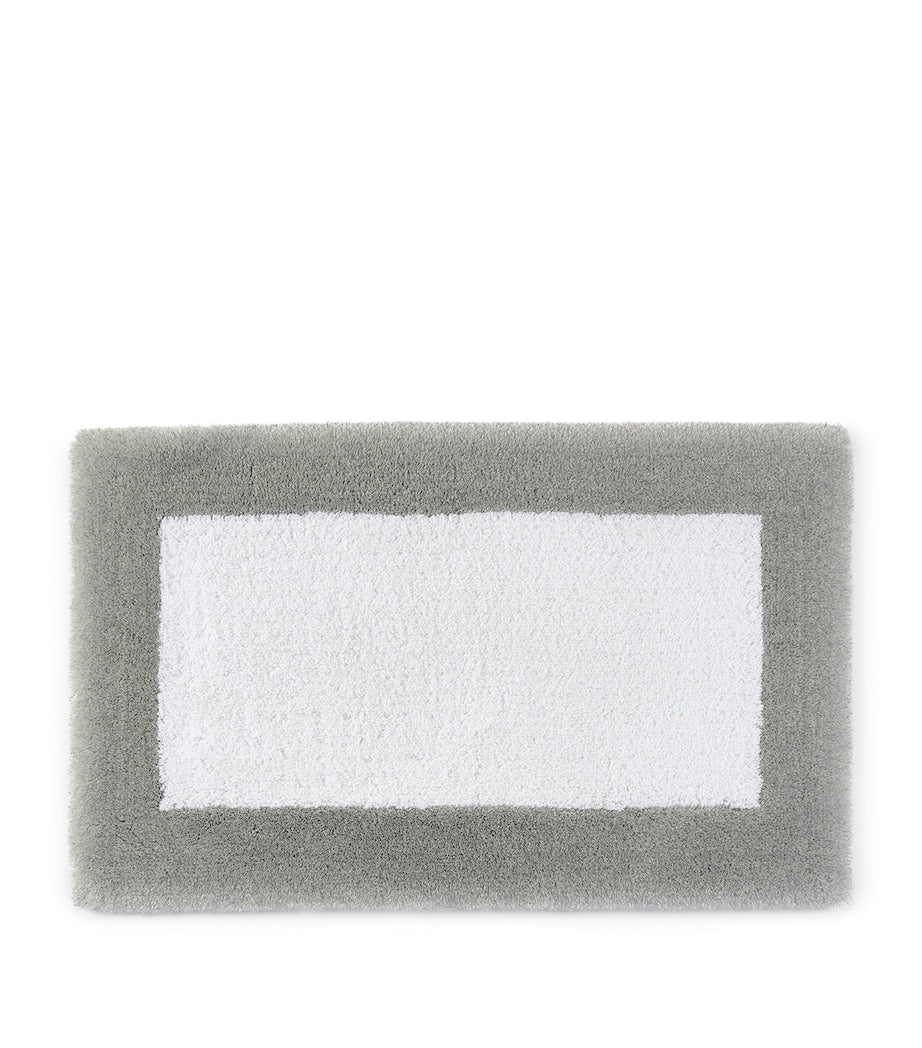Shiny Bath Mat with Egyptian Cotton and Silver Lurex Border, 70cm x 120cm