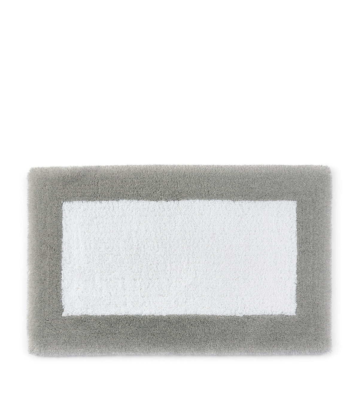 Shiny Bath Mat with Egyptian Cotton and Silver Lurex Border, 70cm x 120cm