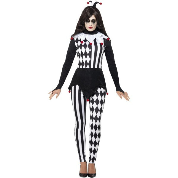 Smiffys female jester costume black, imported from the UK