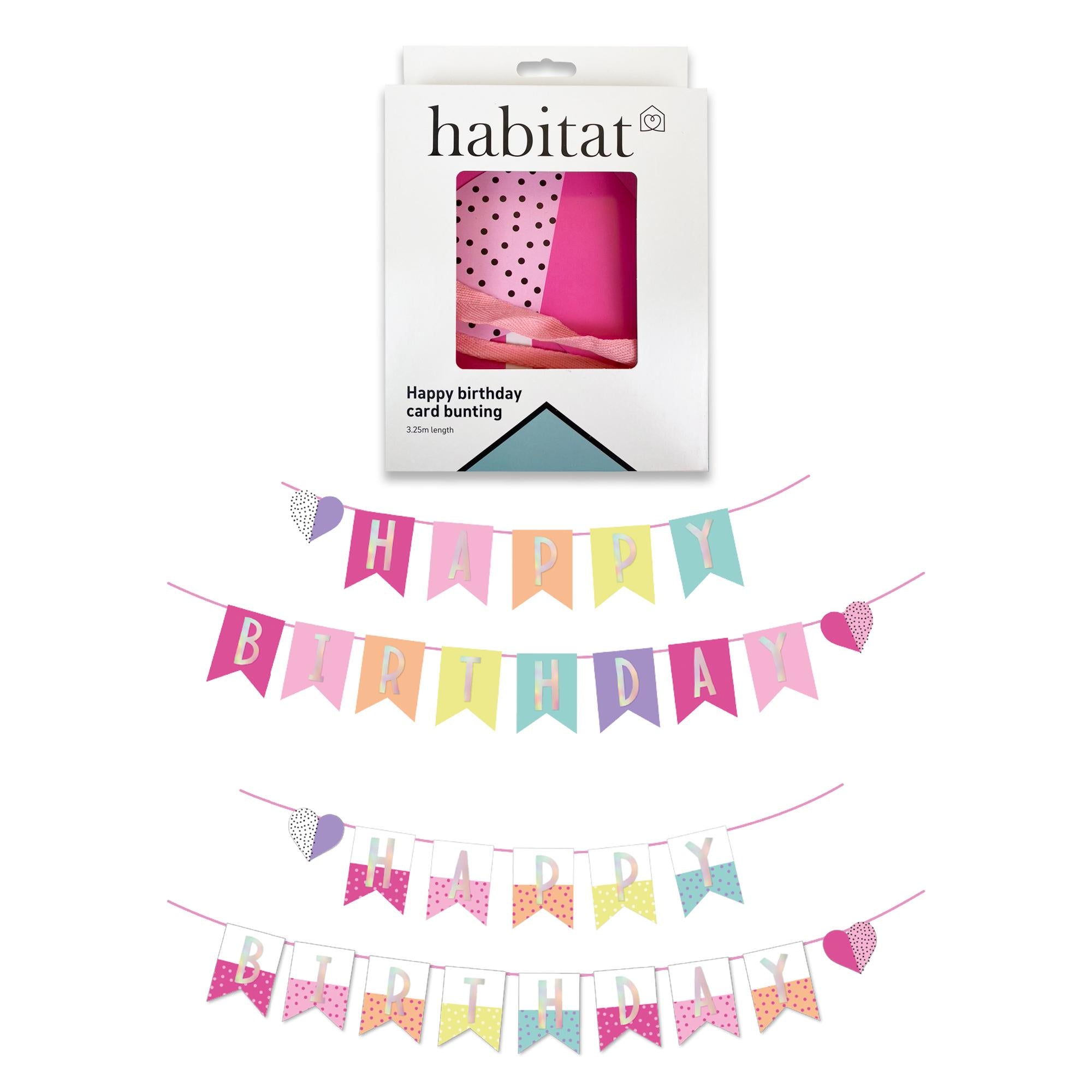 Wonder Happy Birthday Card Bunting GOODS Sainsburys   