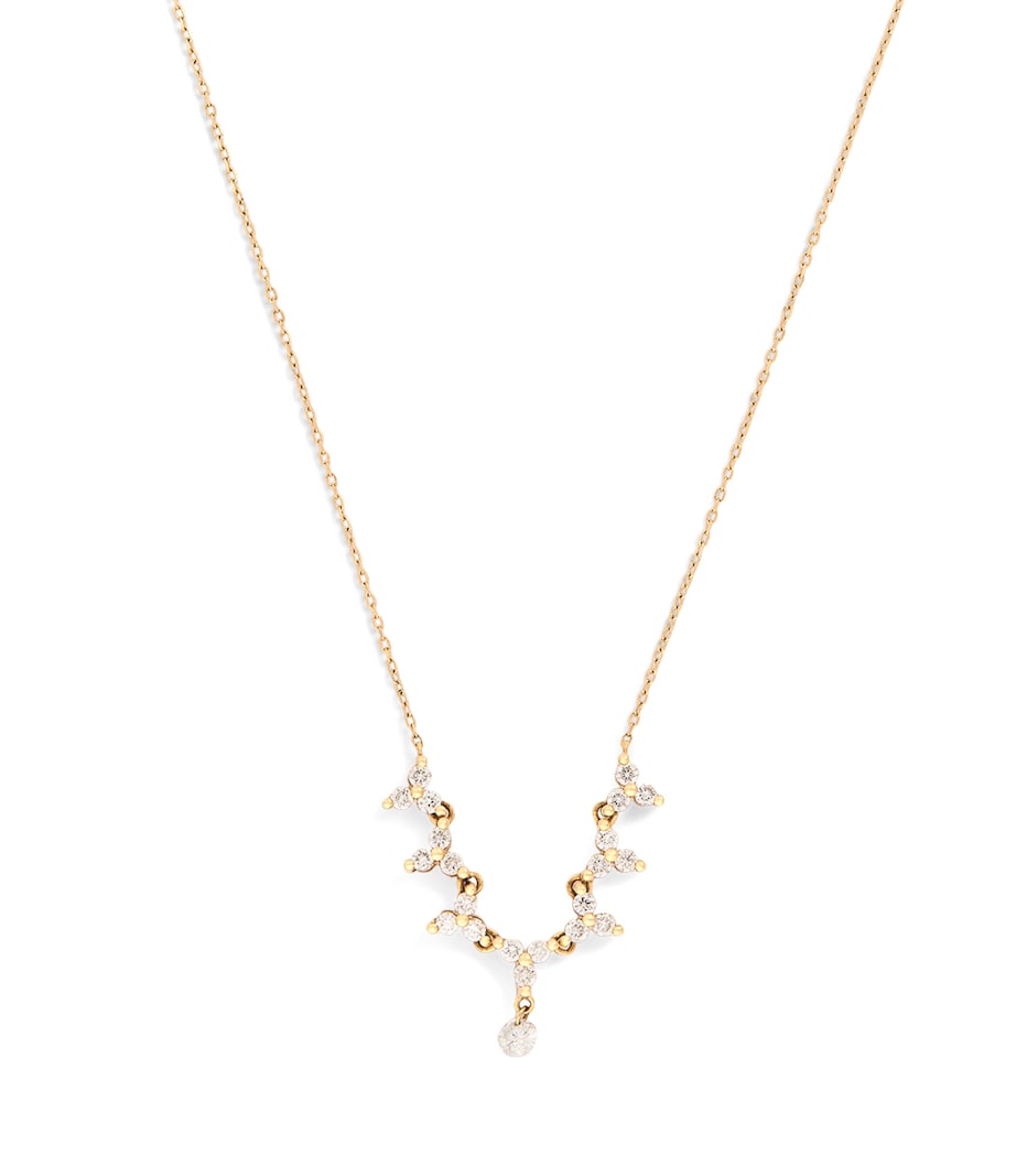 Persée diamond triangle tennis necklace in yellow gold - British product