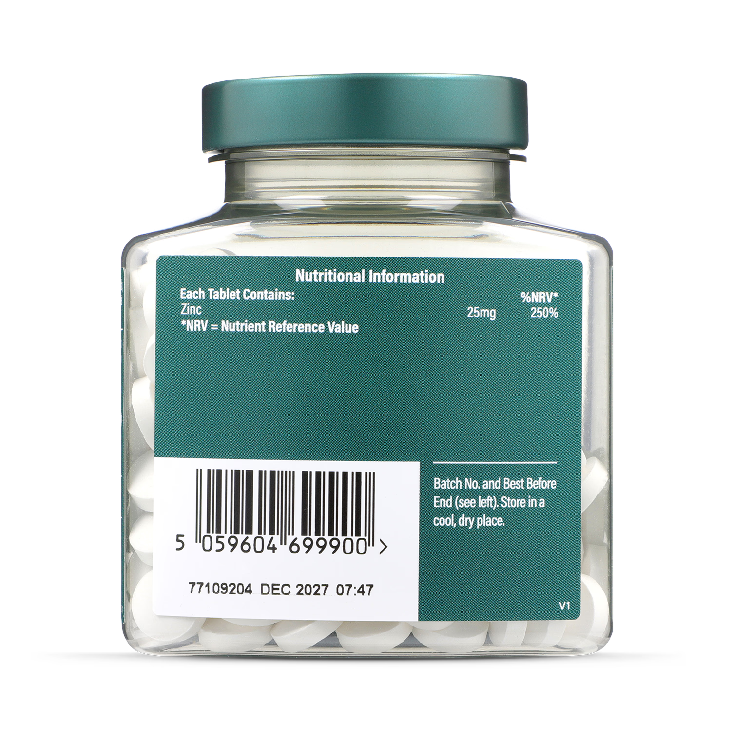 Holland & Barrett Zinc Tablets 25mg 240 Count, UK version