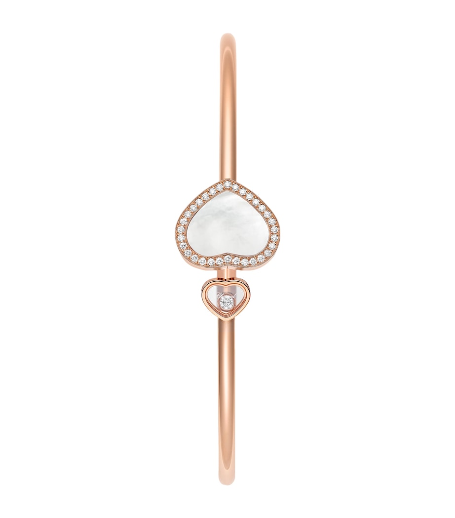 Chopard Happy Hearts bangle in rose gold with diamonds and mother-of-pearl (British brand)
