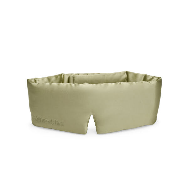 Silk Addict mulberry silk sleep mask olive green - British product