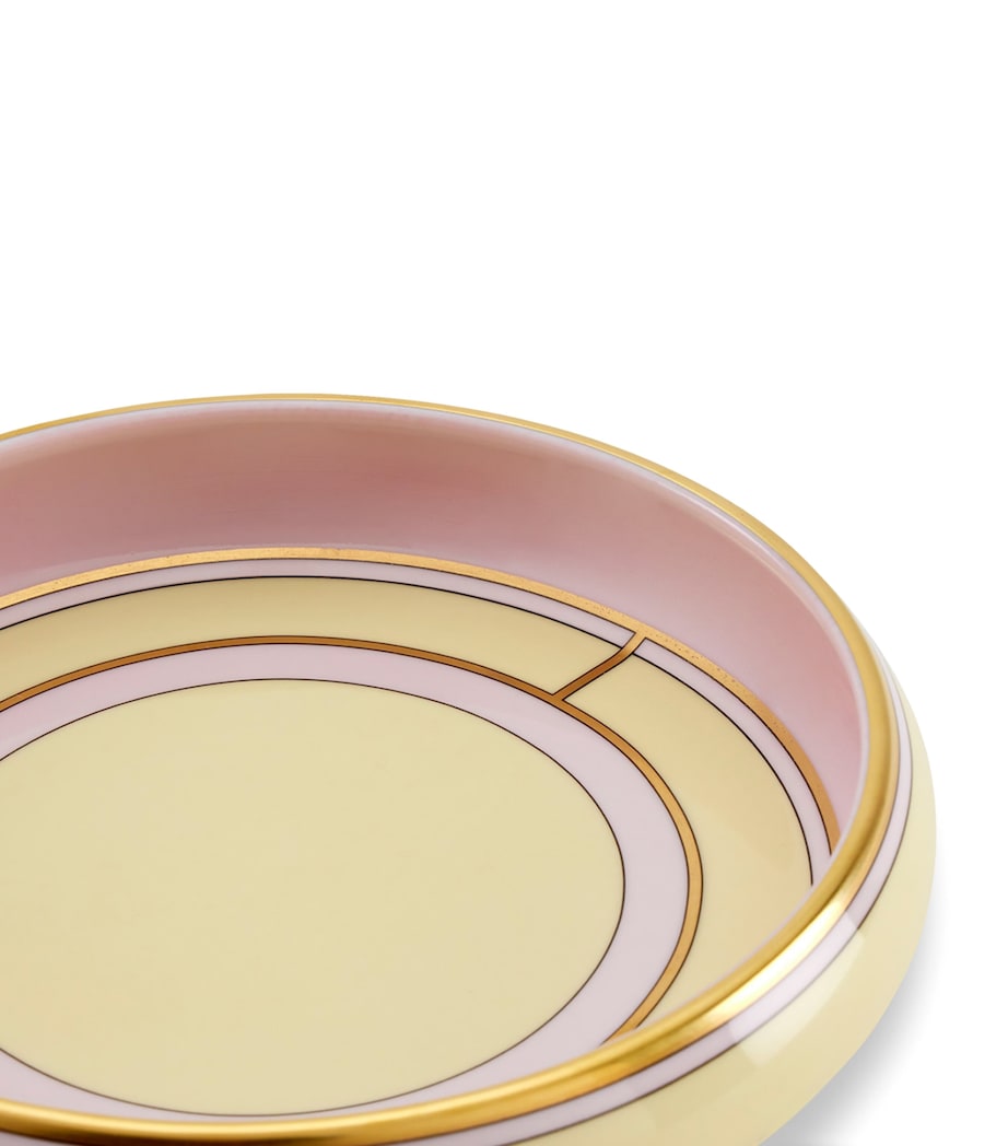 GINORI 1735 Porcelain Giallo Round Tray 17cm, UK version