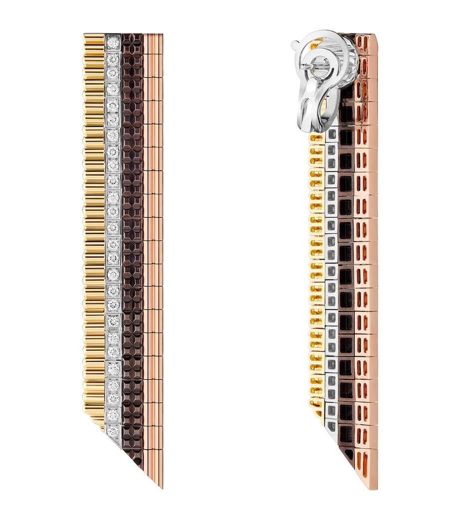 Boucheron Quatre earrings in mixed gold and diamonds, imported from the UK