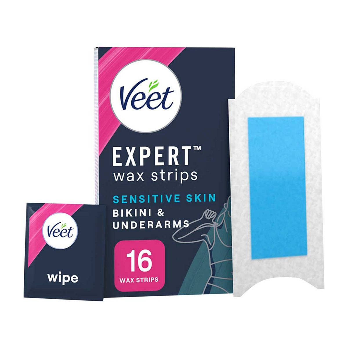 Veet Expert Wax Strips Bikini & Underarm Sensitive - 16s GOODS Boots   