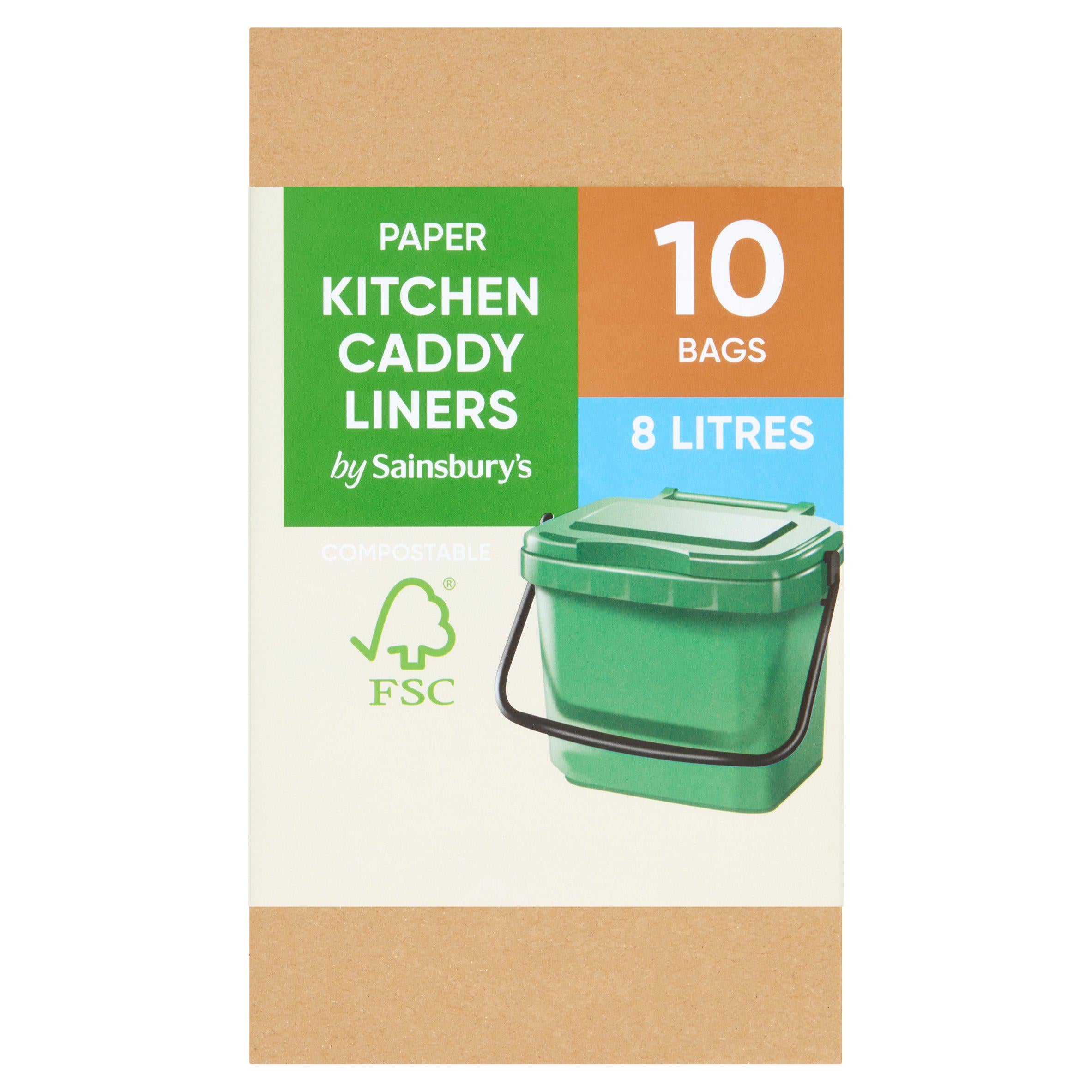 Sainsbury's Paper Kitchen Caddy Liners Bags x10 GOODS Sainsburys   