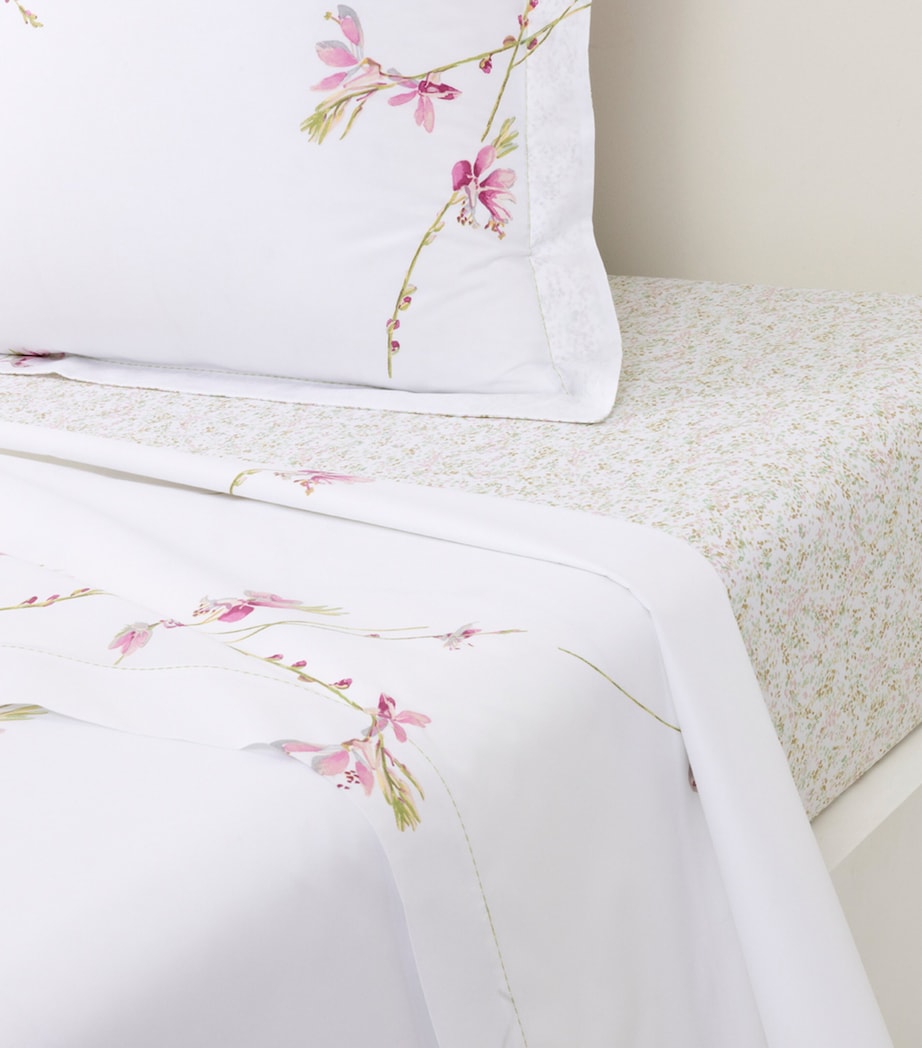 Yves Delorme Gaura super king flat sheet floral 100% cotton, imported from the UK