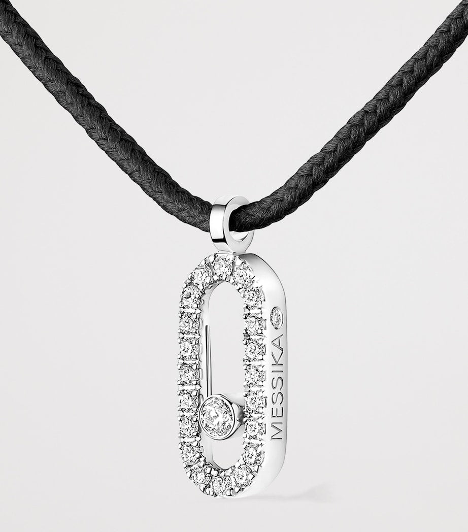 Messika white gold diamond Care(s) necklace 0.09ct, UK version