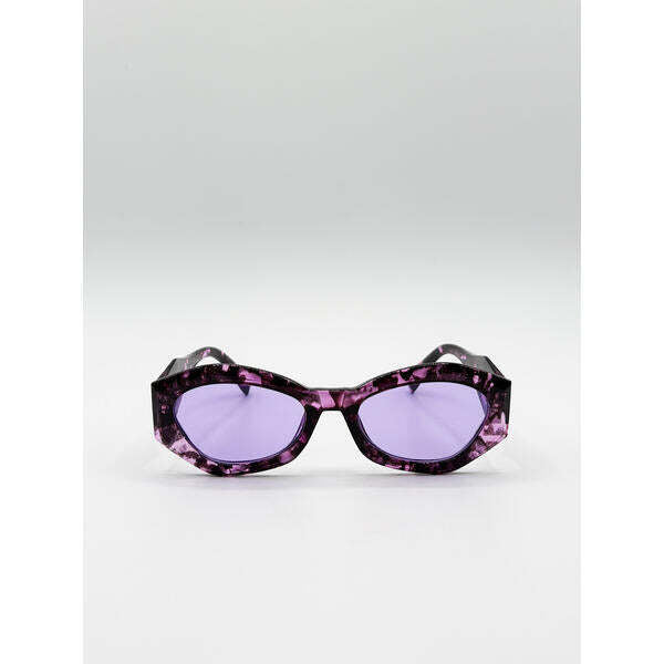 SVNX retro polygonal cat-eye sunglasses in purple (British brand)