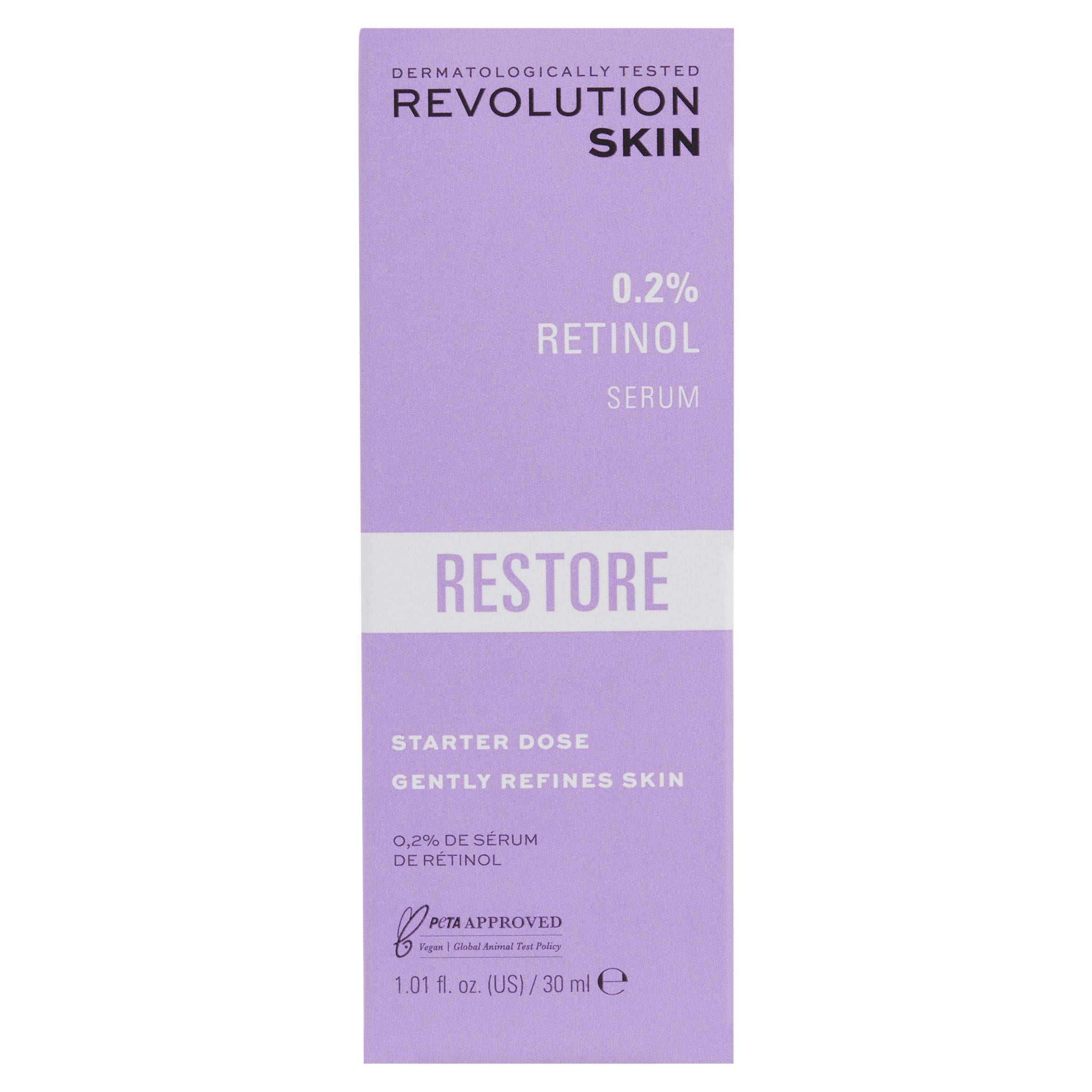 Revolution Skincare 0.2% Retinol Serum face & body skincare Sainsburys   
