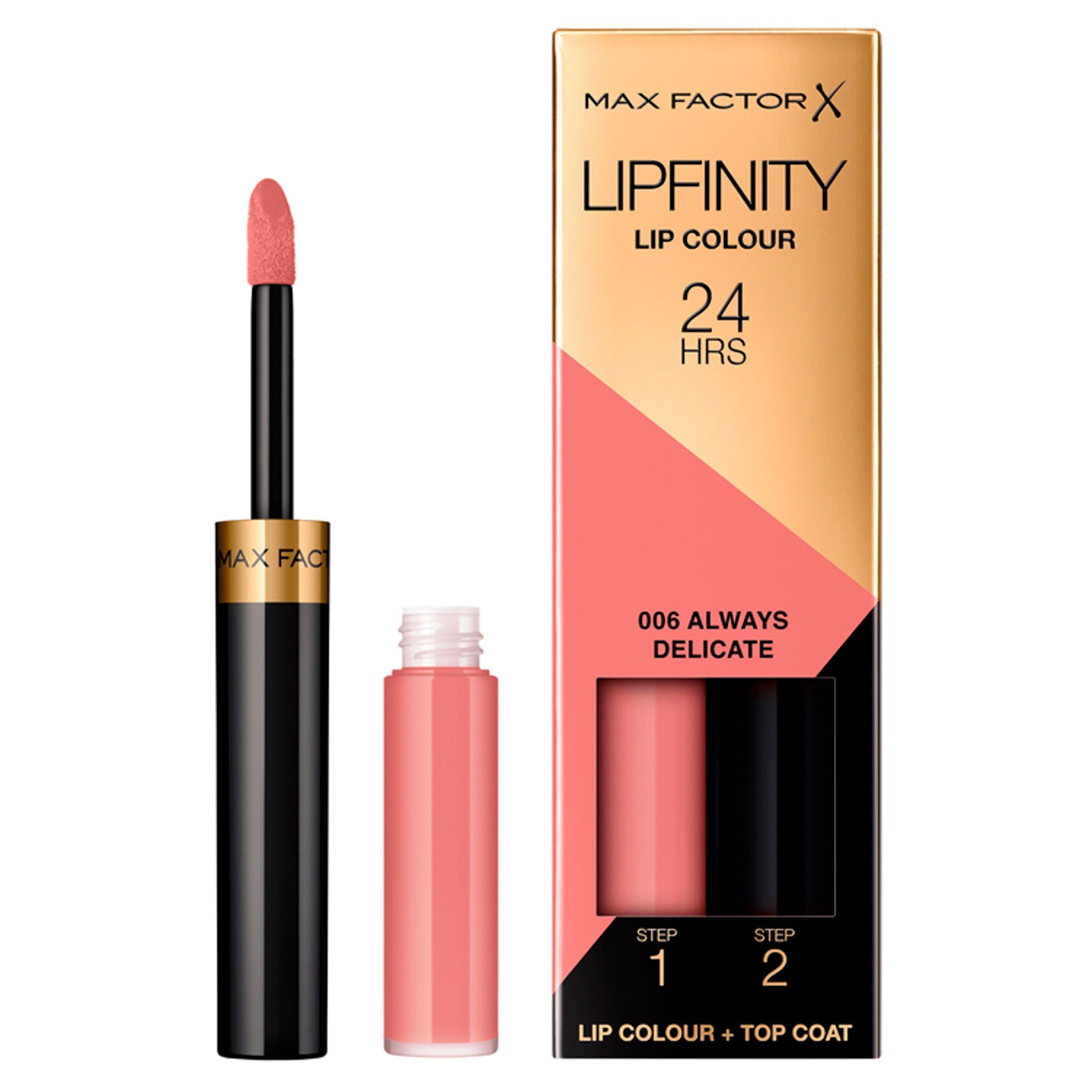 Max Factor Lipfinity 2-Step Long-Lasting Lipstick 006 Always Delicate 5g All Sainsburys   