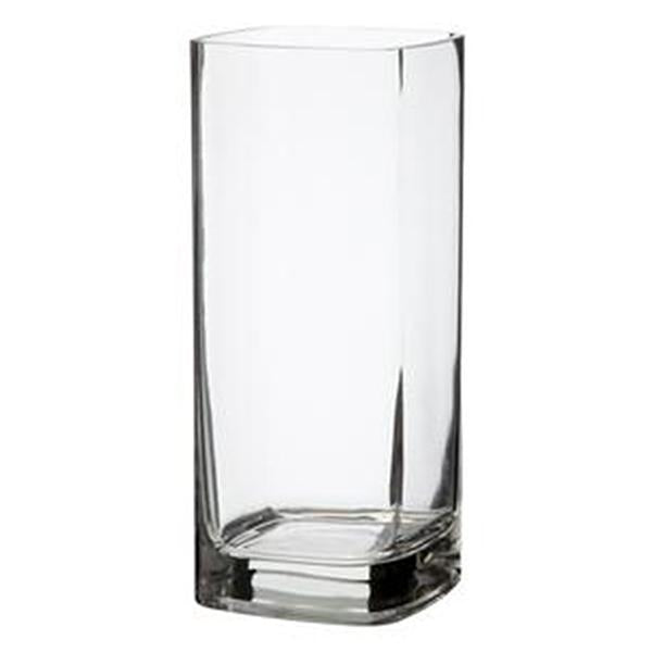 Habitat Small Round Edge Square Glass Vase - Clear