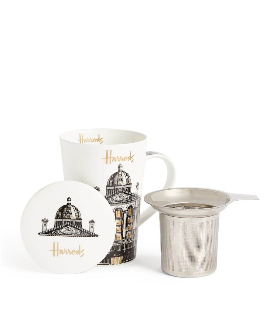 Harrods Knochenporzellan-Tee-Infusionsbecher mit abnehmbarem Sieb, UK-Version