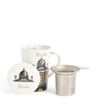 Harrods Knochenporzellan-Tee-Infusionsbecher mit abnehmbarem Sieb, UK-Version