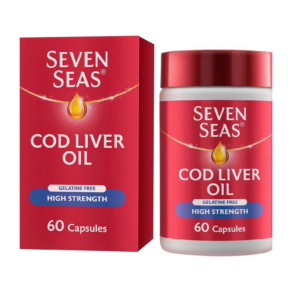 Seven Seas Cod Liver Oil High Strength Gelatine Free Omega-3 60 Caps