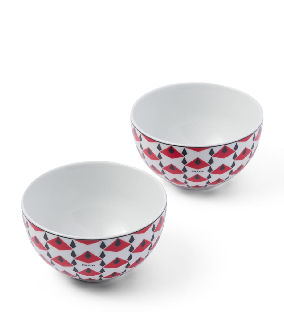 Prada Vienna cereal bowls set of 2 12cm, imported from the UK
