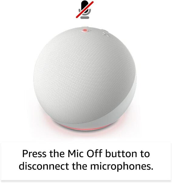 Amazon Echo Dot 5th generation white smart speaker, imported from the UK