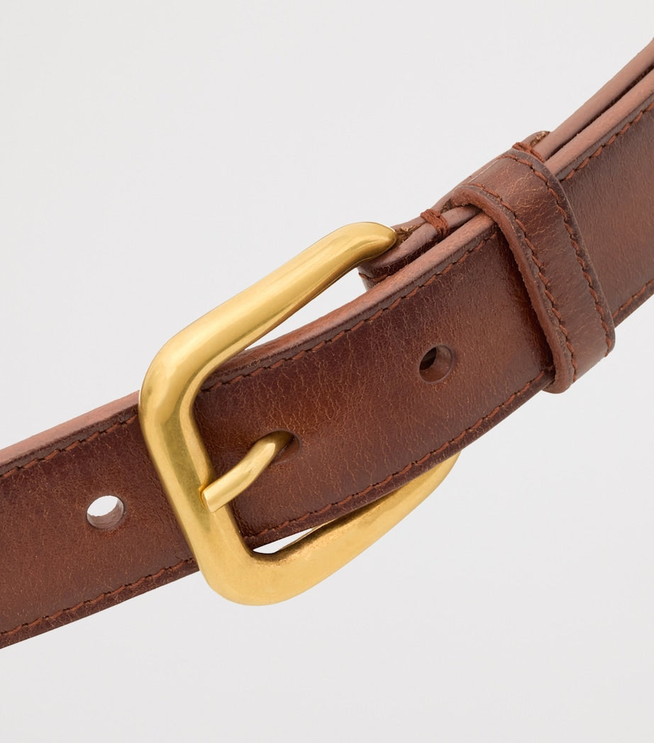 Saint Laurent leather rectangular buckle belt 3cm, UK version