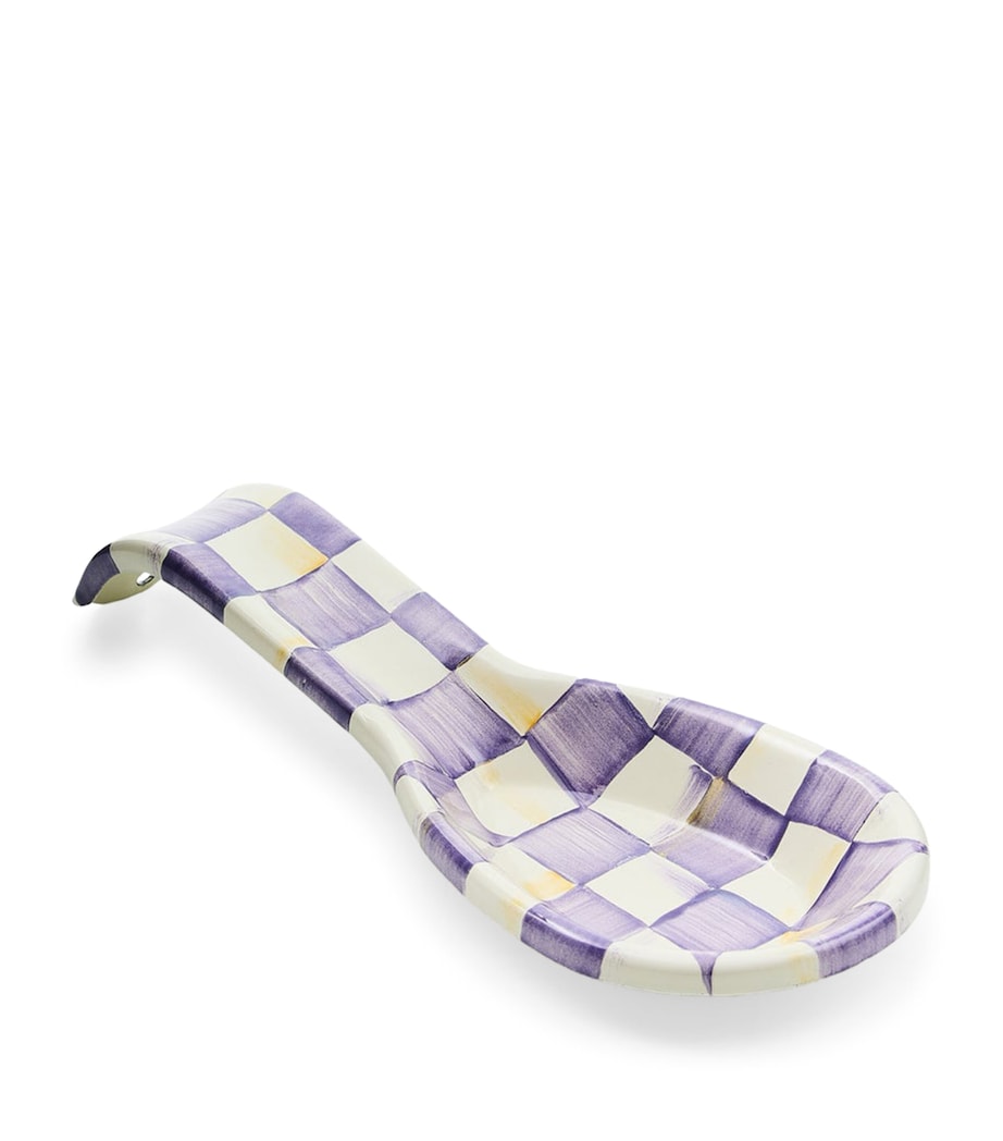 MacKenzie-Childs Violet Check spoon rest 4x21.5cm - British product