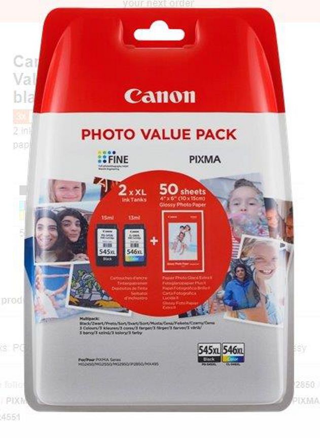 Canon 545XL 546XL Black & Colour Ink Cartridge