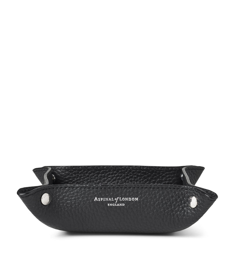 Aspinal Of London medium grained leather tidy tray 13cm x 13cm - British product