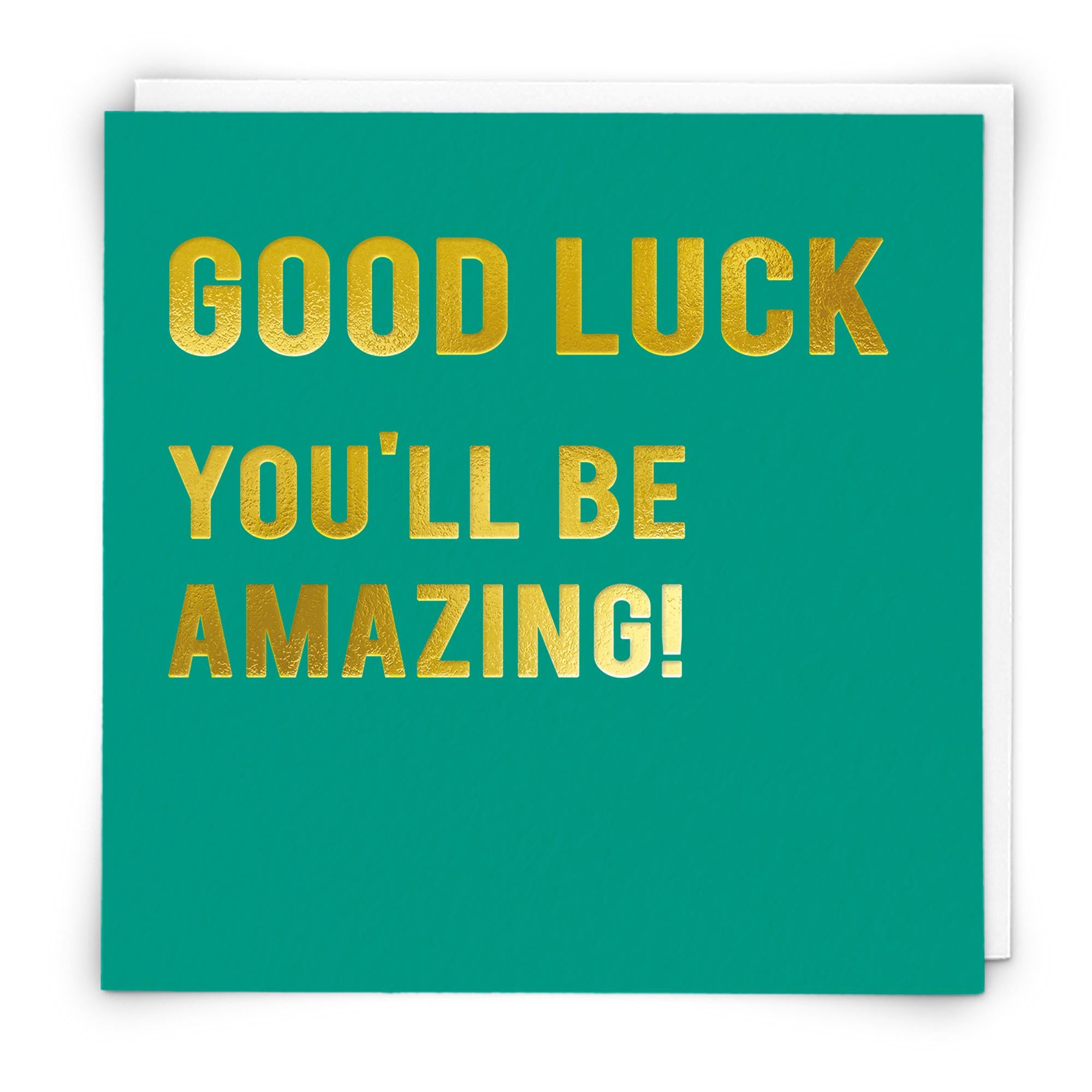 Redback Cards Good Luck Card Amazing Gold Foil Bright Greeting Card GOODS Sainsburys   