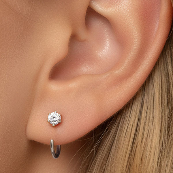 MUCHV gold threader hoop earrings 1cm, UK version
