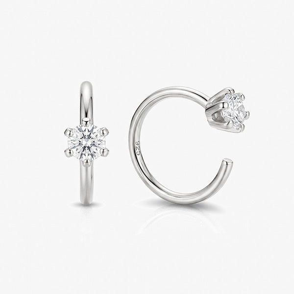 MUCHV gold threader hoop earrings 1cm, UK version