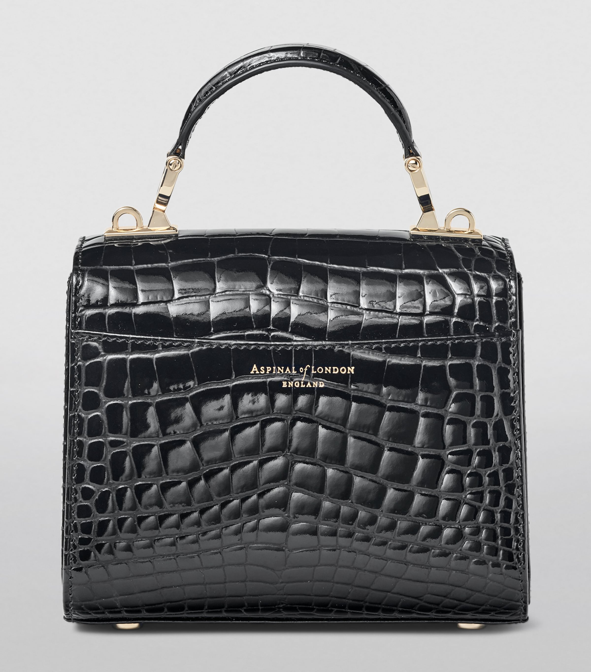 Aspinal of London Mini Mayfair top-handle handbag 14.5x16x8cm, imported from the UK