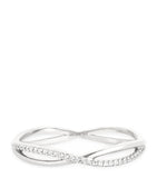 Astrid & Miyu infinite pavé ring in white gold with topaz - British product