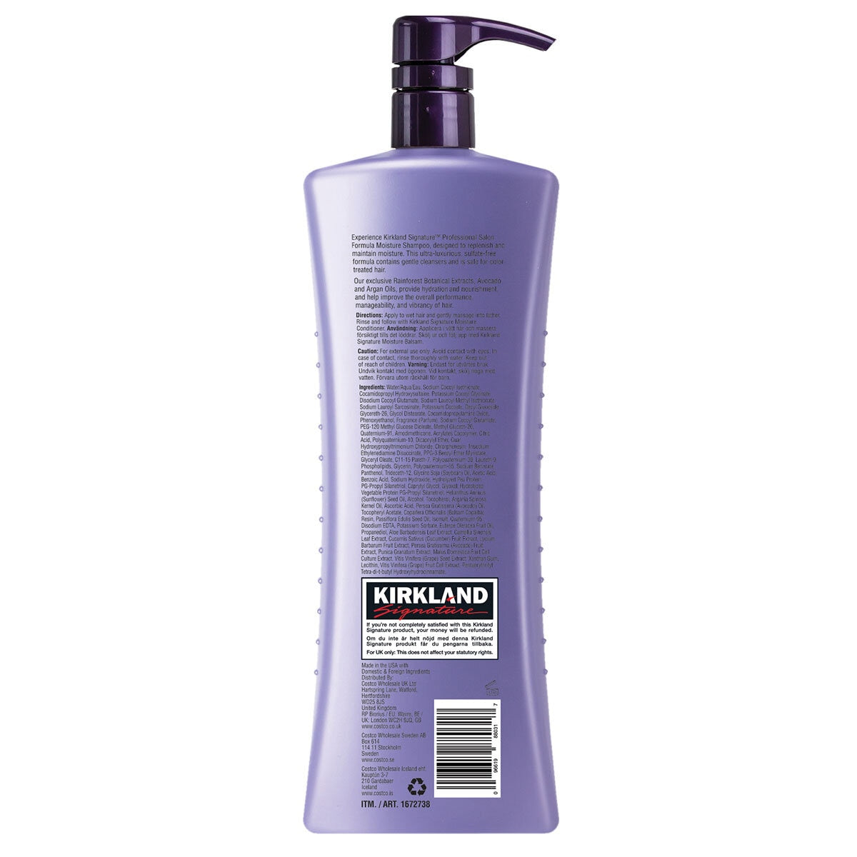 Kirkland Signature Moisture Shampoo, 1L Shampoo & Conditioner Costco UK