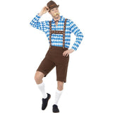Smiffys Bavarian Beer Man Costume blue and brown lederhosen - British product