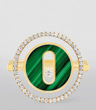 Messika Lucky Move yellow gold diamond malachite ring 0.18ct - British product