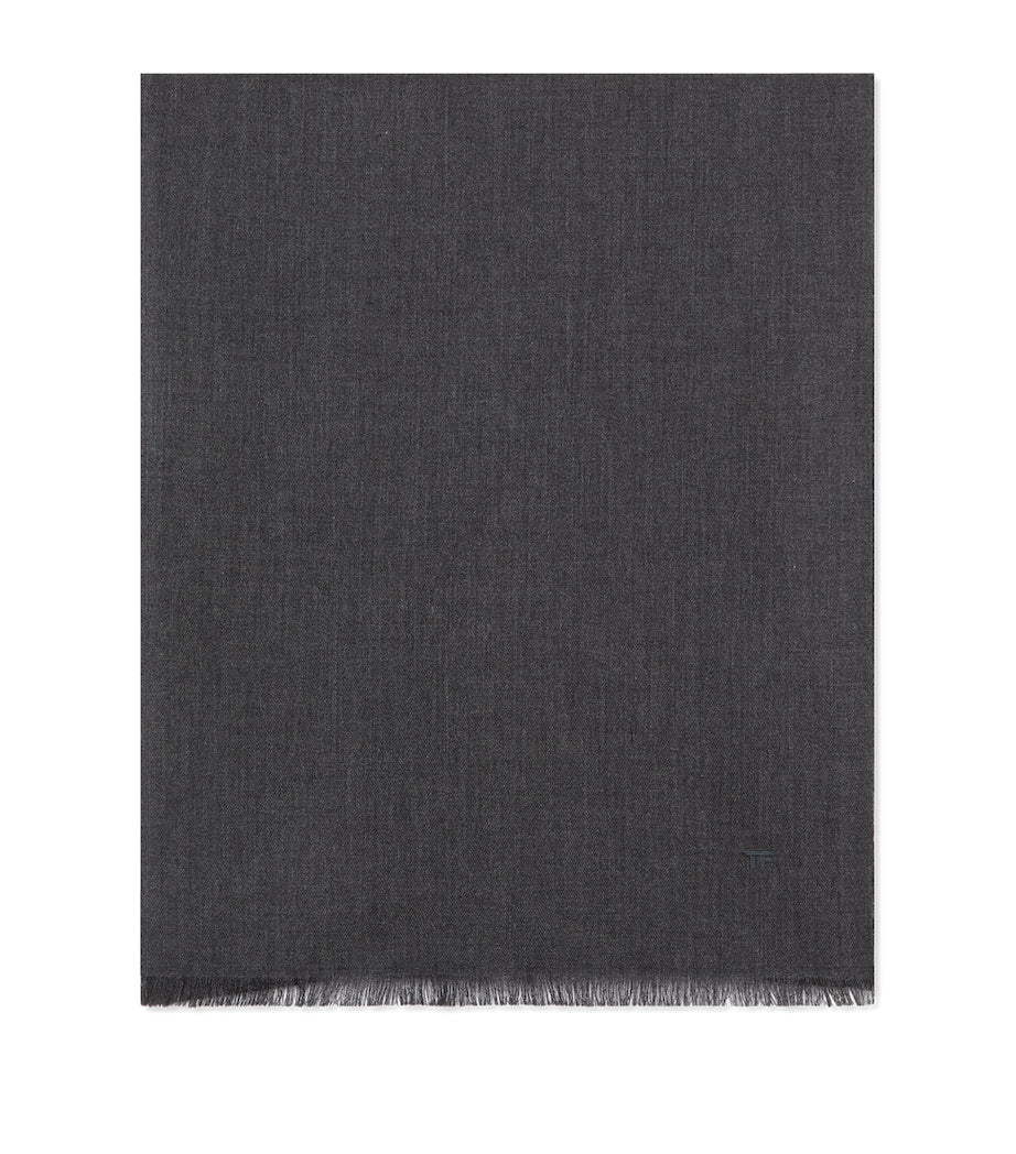 TOM FORD Cashmere-Silk Logo Scarf - British product