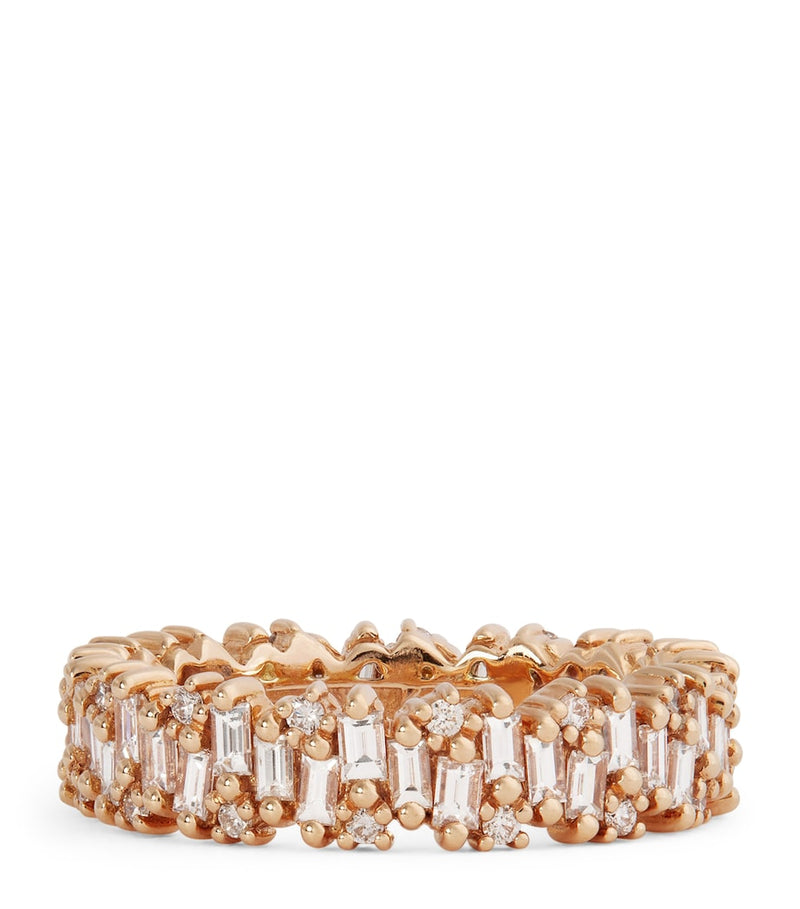 Suzanne Kalan rose gold diamond eternity ring, imported from the UK