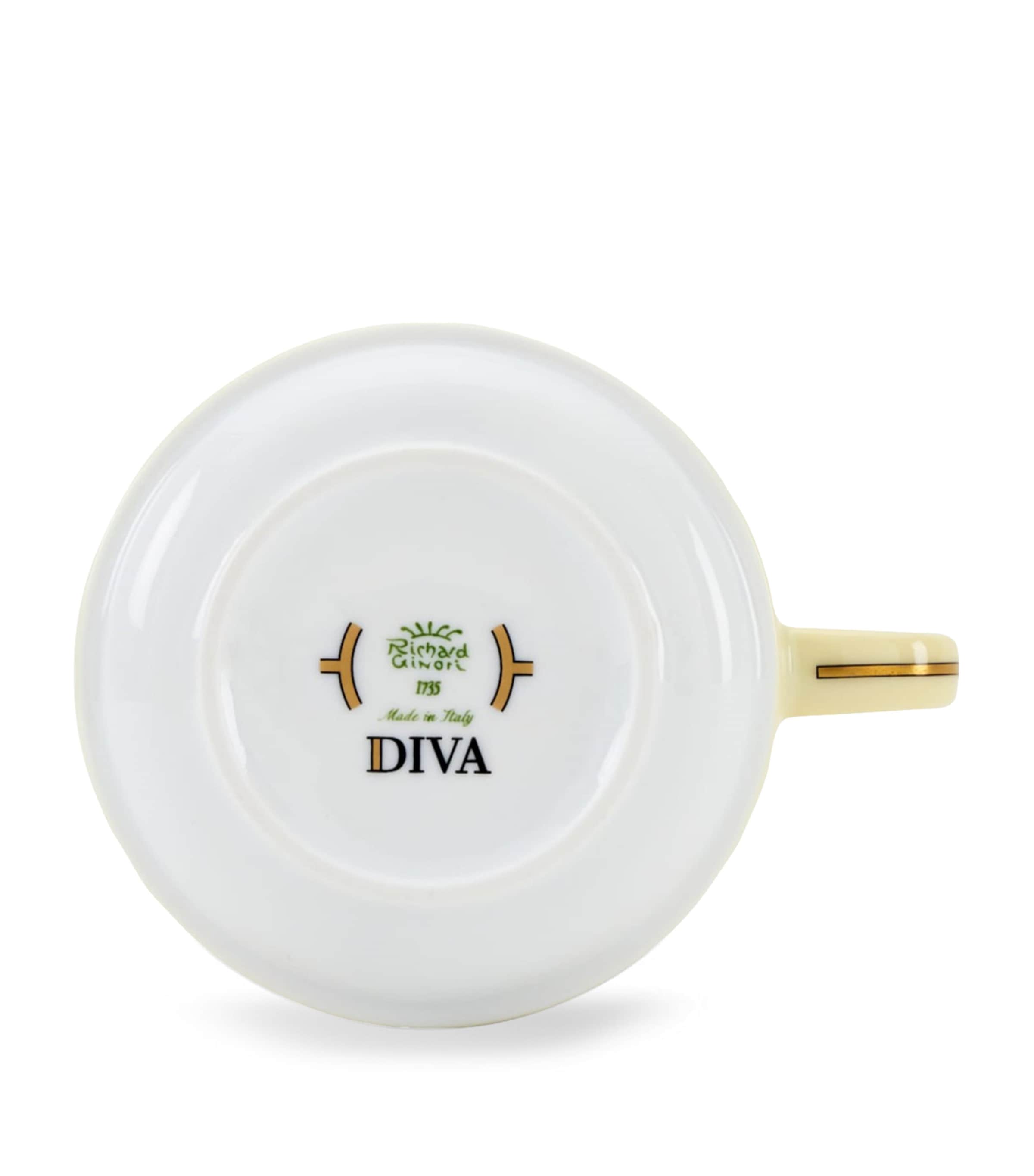 GINORI 1735 porcelain teacup Colonna Diva Giallo 245ml, UK version