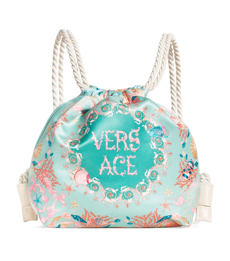 Versace Kids drawstring backpack with Underwater Vacanza print, imported from the UK