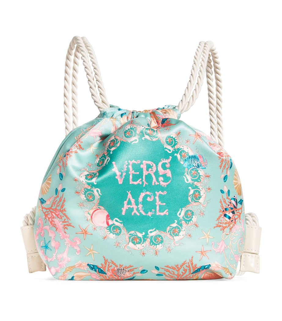 Versace Kids drawstring backpack with Underwater Vacanza print, imported from the UK