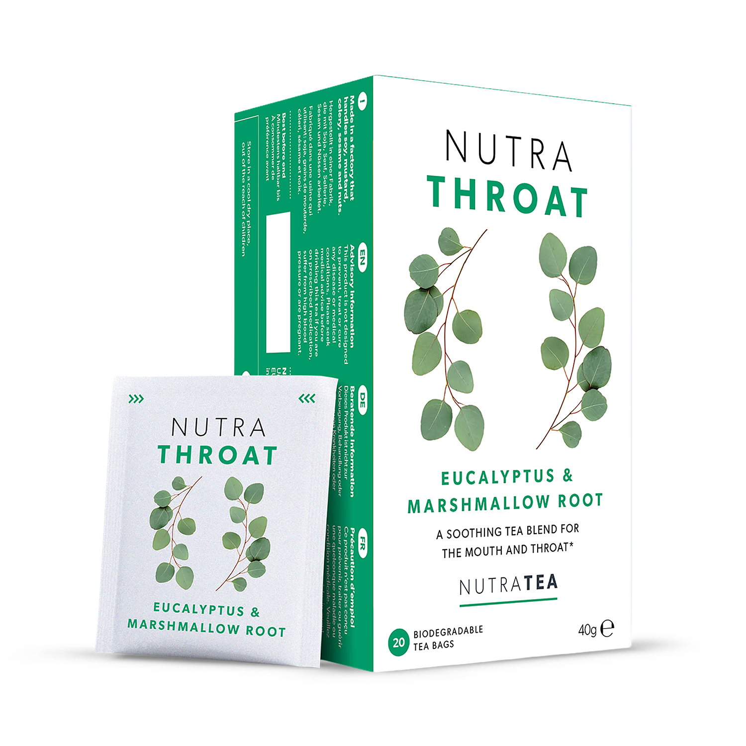 NutraThroat Herbal Tea 20 Tea Bags, imported from the UK