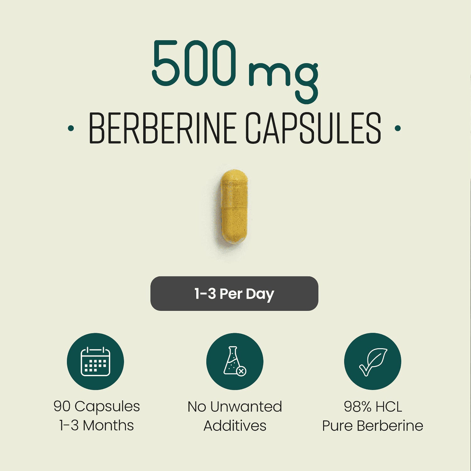VitaBright Berberine HCL supplement 98% purity 90 capsules (British brand)