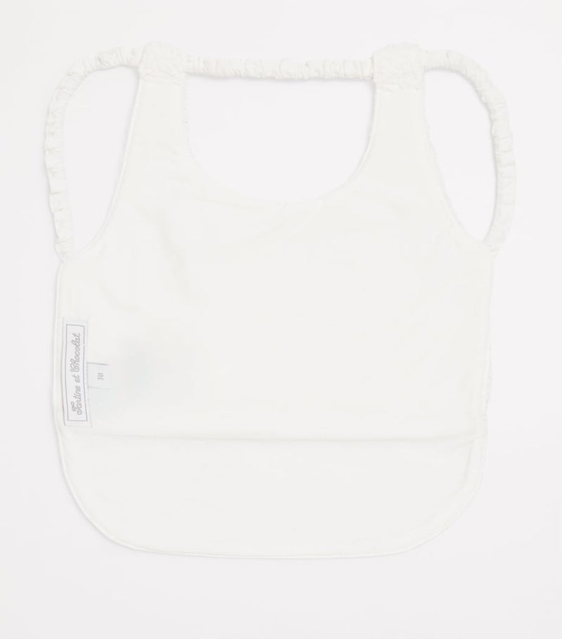 Tartine et Chocolat embroidered star baby bib with straps, UK version