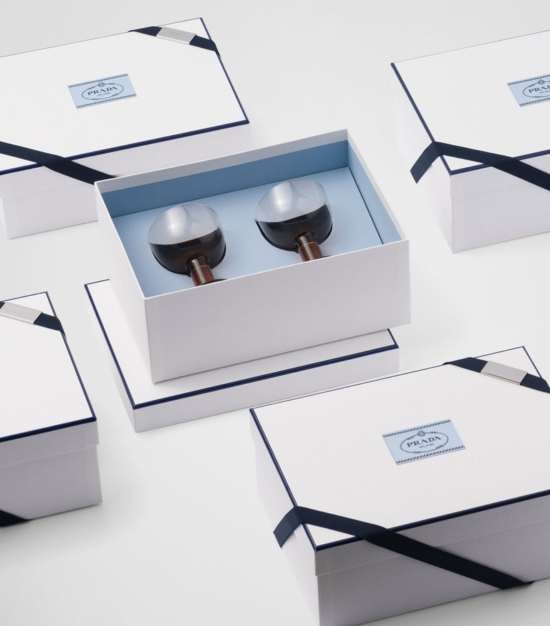Prada Plinth red wine glasses set of 2, imported from the UK