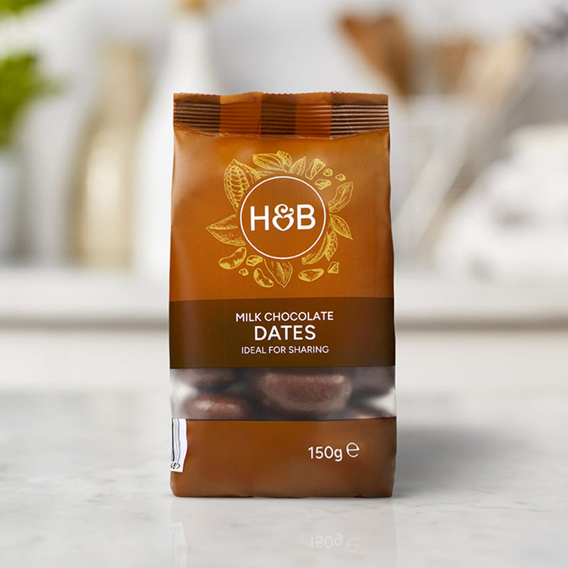 Holland & Barrett Milk Chocolate Dates 150g, imported from the UK
