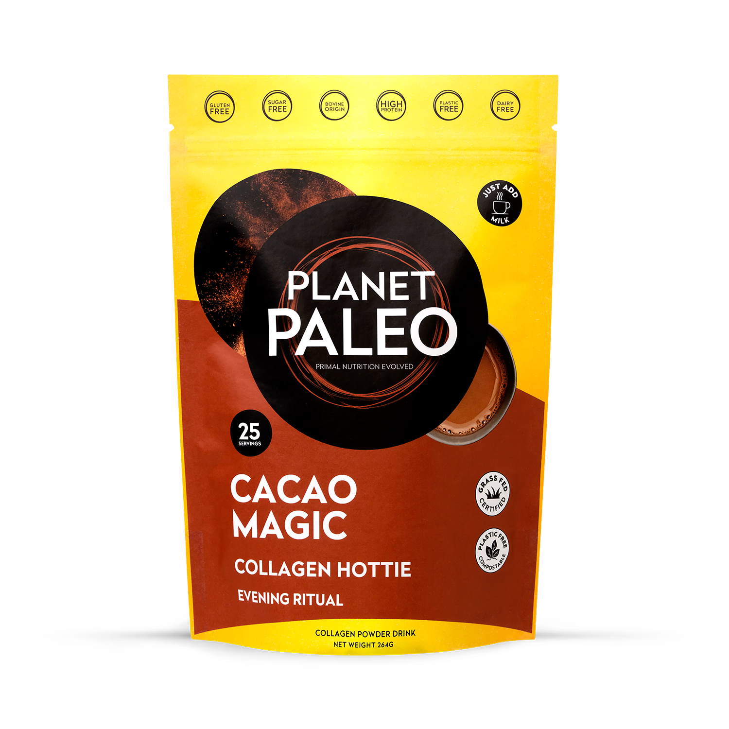 Planet Paleo cacao collagen powder drink 264g (British brand)