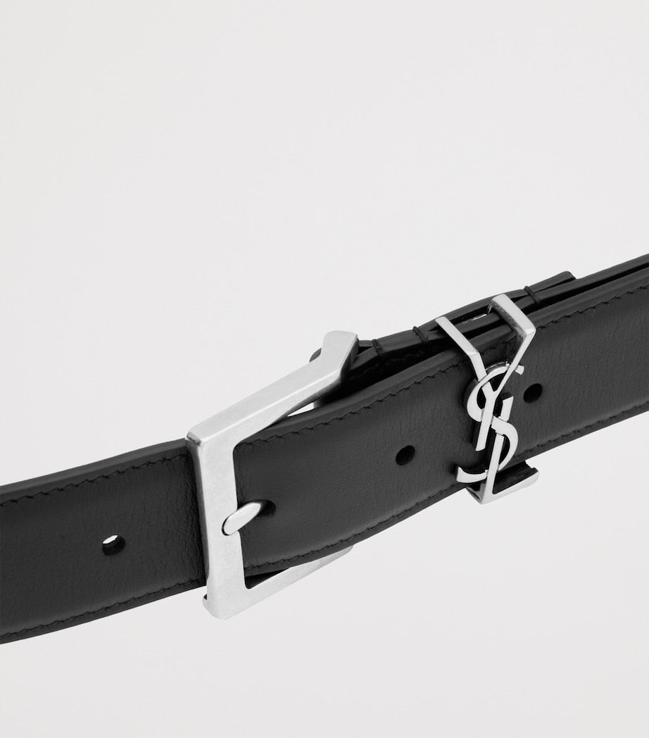Saint Laurent calfskin Cassandre belt - British product