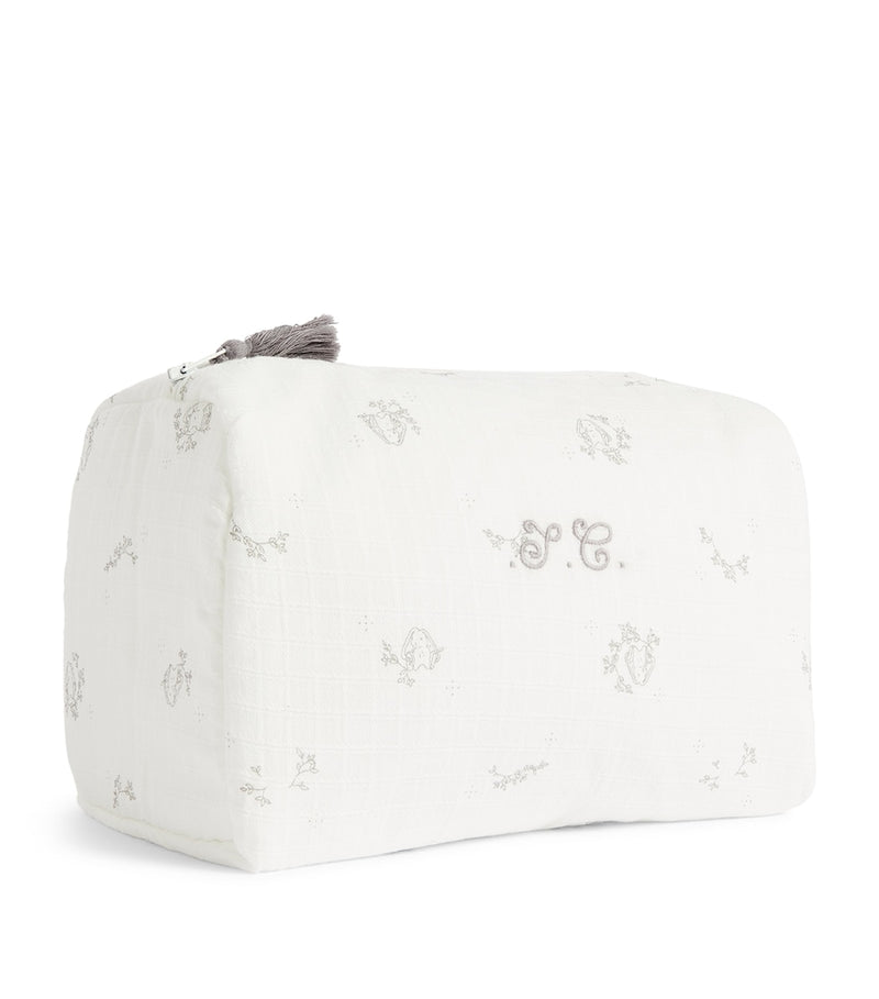 Tartine et Chocolat cotton rabbit print toiletry bag, imported from the UK
