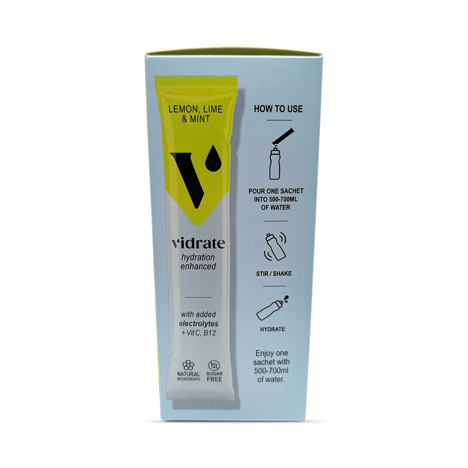Vidrate Lemon Lime & Mint hydration sachets 12 pack (British brand)
