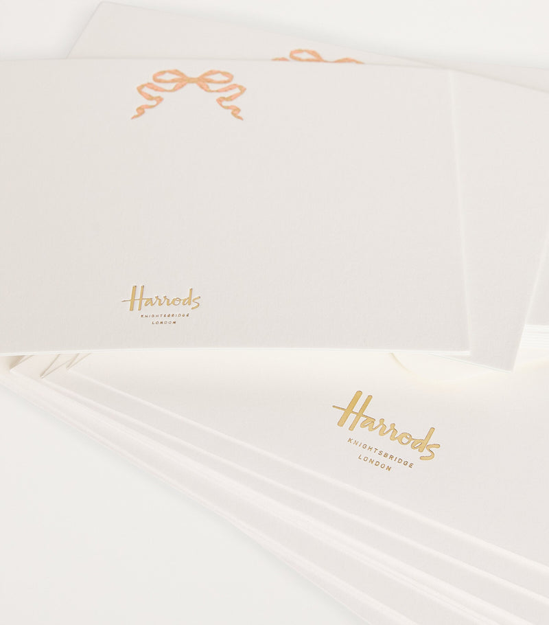 Harrods pink bow cards pack of 10, UK version